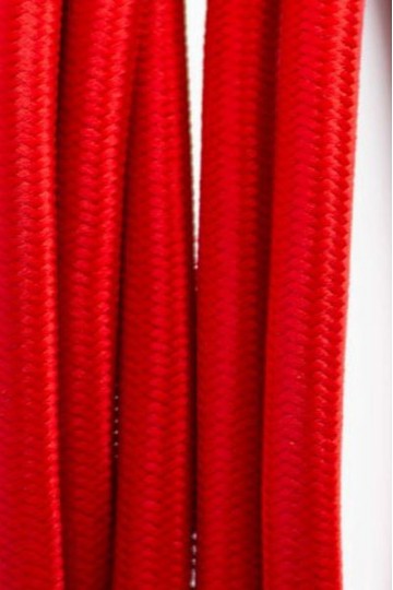 Red textile power cord