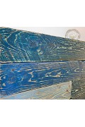 Tête de lit en planches de palette Modèle CAMAIEU BLEU