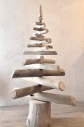 Sapin de Noël en bois naturel 100cm