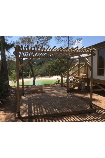 Pergola Bois naturel 3 m x 3 m