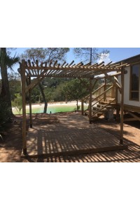 Pergola Bois eucalyptus 4 m x 3,60 m