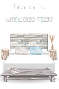 Tête de lit en planches recyclée Modèle Nuances Grey