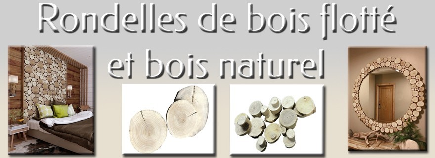 Rondelles de bois flotté et bois naturel