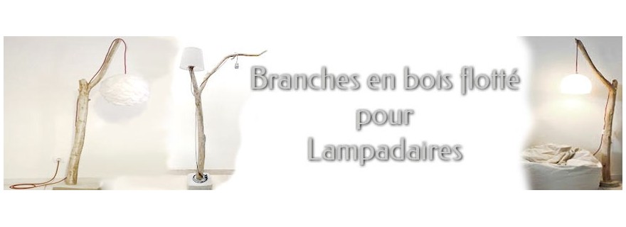 Lampe à poser branche en bois flotté 1m - Barbatruc et récup